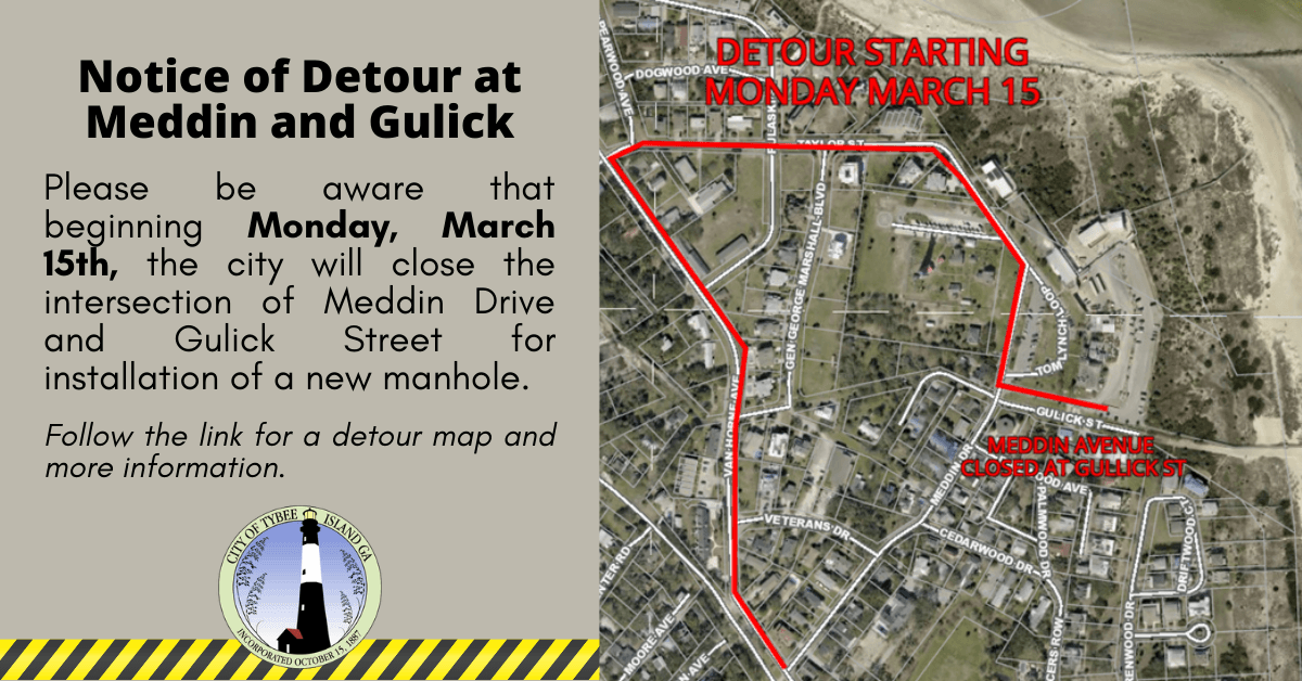    Detour at Meddin and Gulick