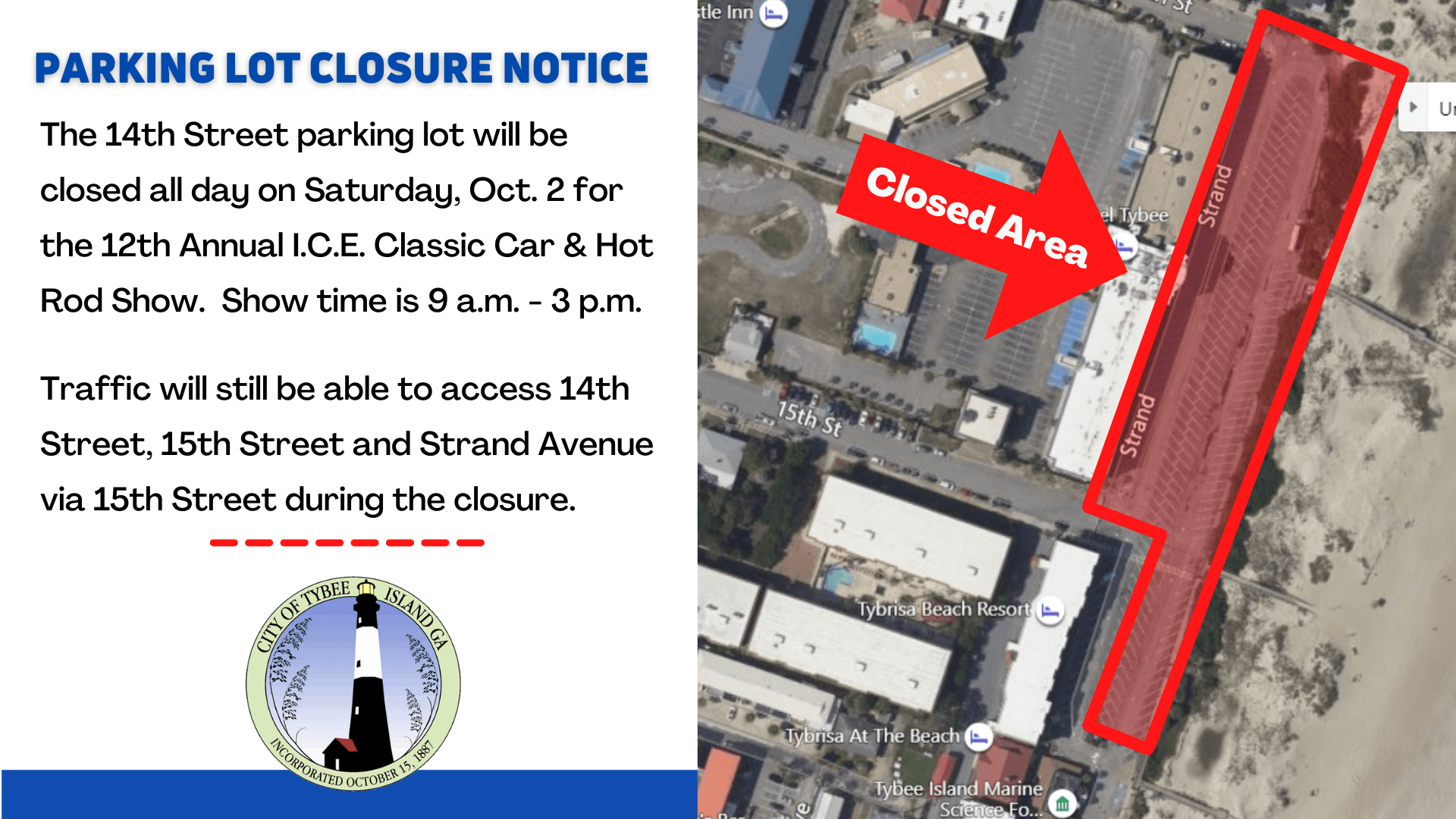 ICE parking lot closure