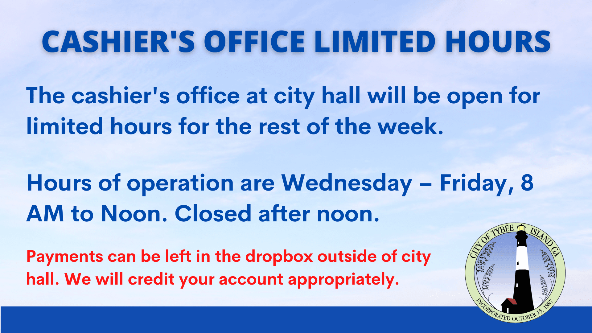 Copy of cashier closure notice