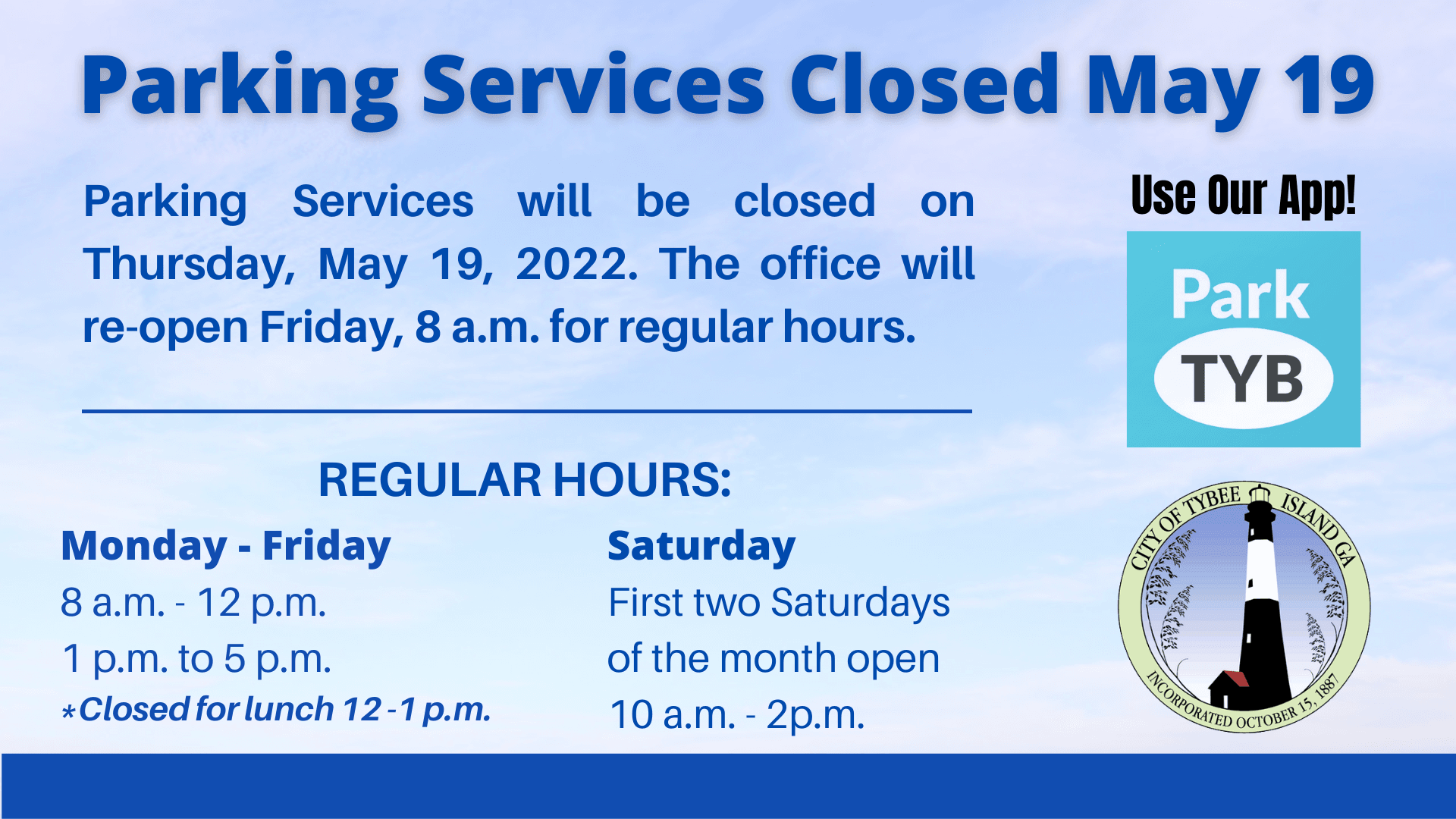 Parking Services Closure 5-19-22
