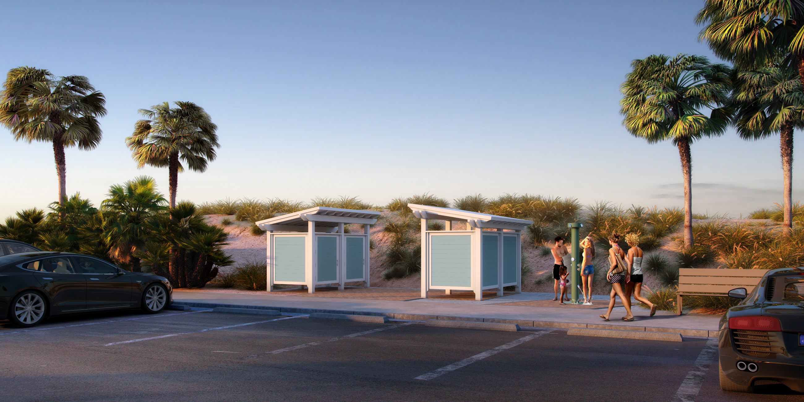 Changing Room Rendering with People